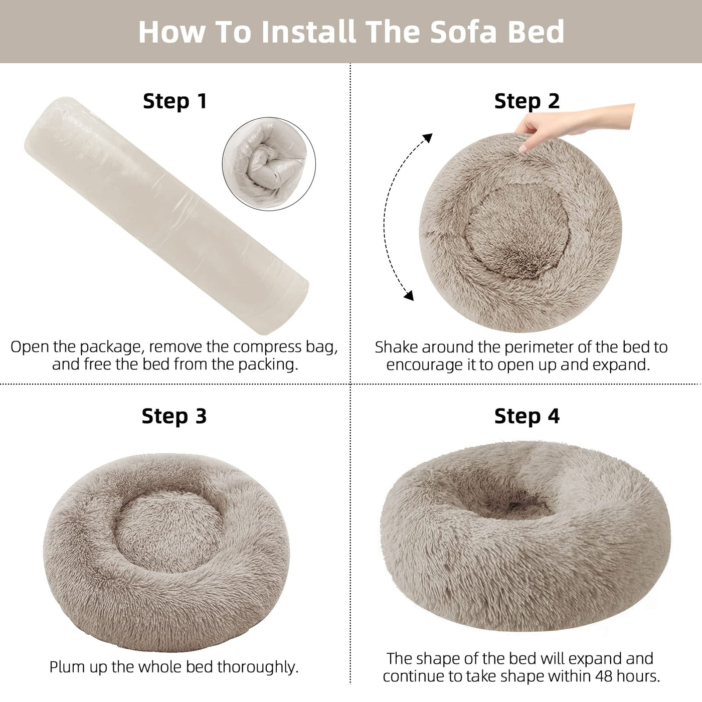 Cat Beds for Indoor Cats, Dog Bed for Small Melium Large Dogs