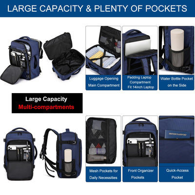 Hand luggage backpack with separate one-inch computer compartment