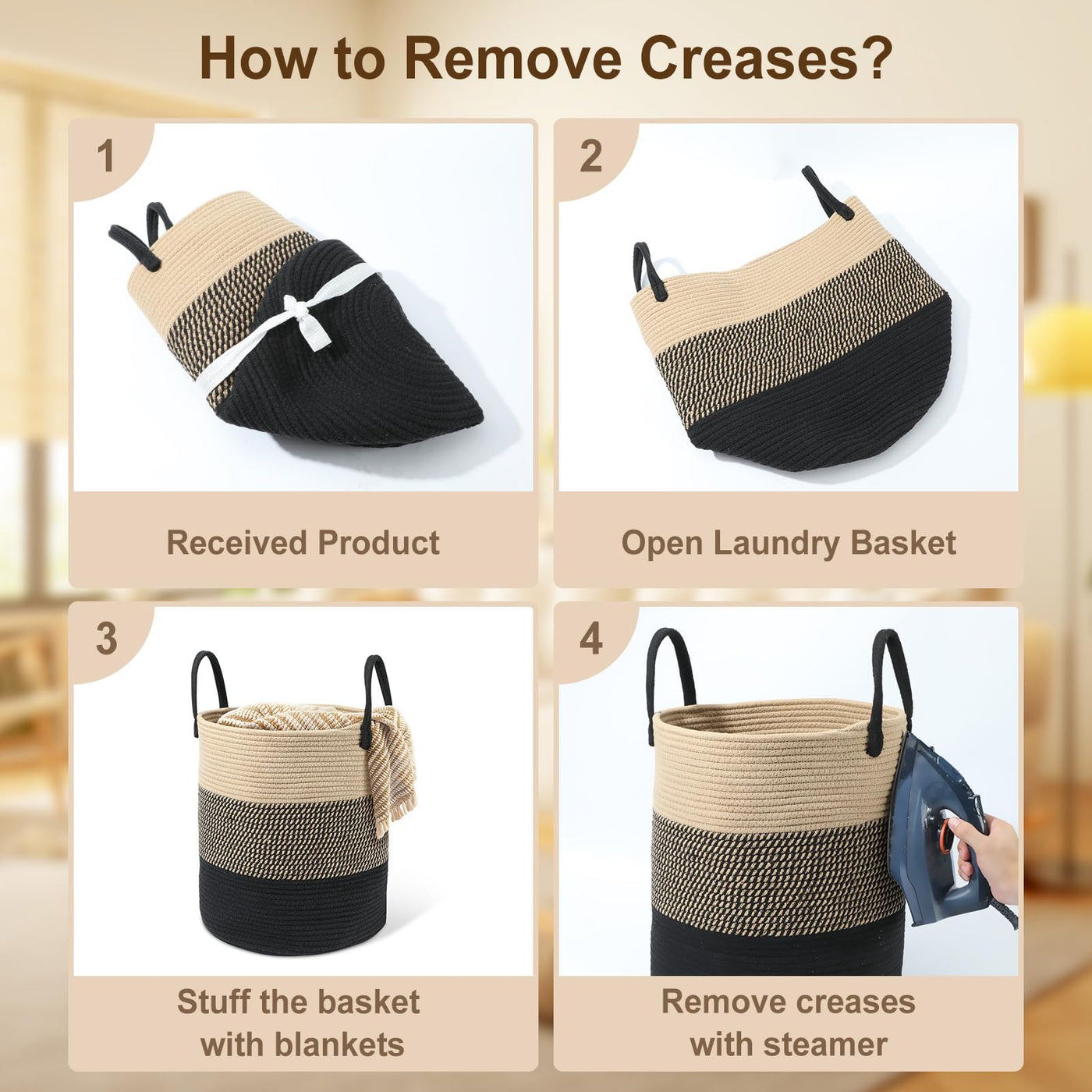 Panier à linge en coton Tissépanier à linge en coton Tissé