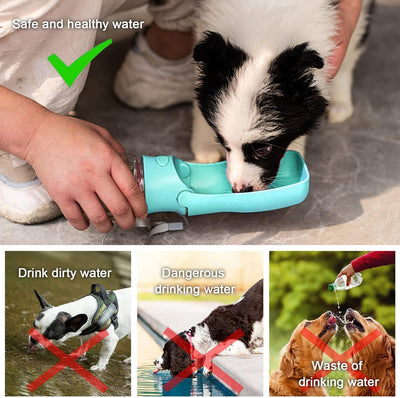 Foldable water bottle for dogs on the go