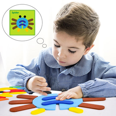 Spielzeug 2 3 4 5 Jahre, Tangram, Lernspiele ab 2 Jahre, Puzzle ab 2, Kinderspielzeug ab 2 Jahre, Holzspielzeug, Geschenk 2-5 Jahre Kinder Junge Mädchen