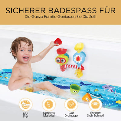 Tapis de bain antidérapant Children，free Contient 2 crochets de suspension et une crépine en silicone