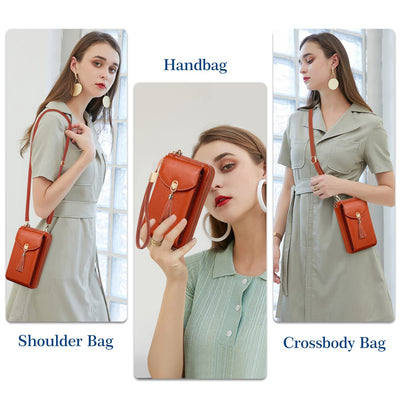 Handy Umhängetasche Leder Handy Umhängetasche RFID Schutz klein Crossbody