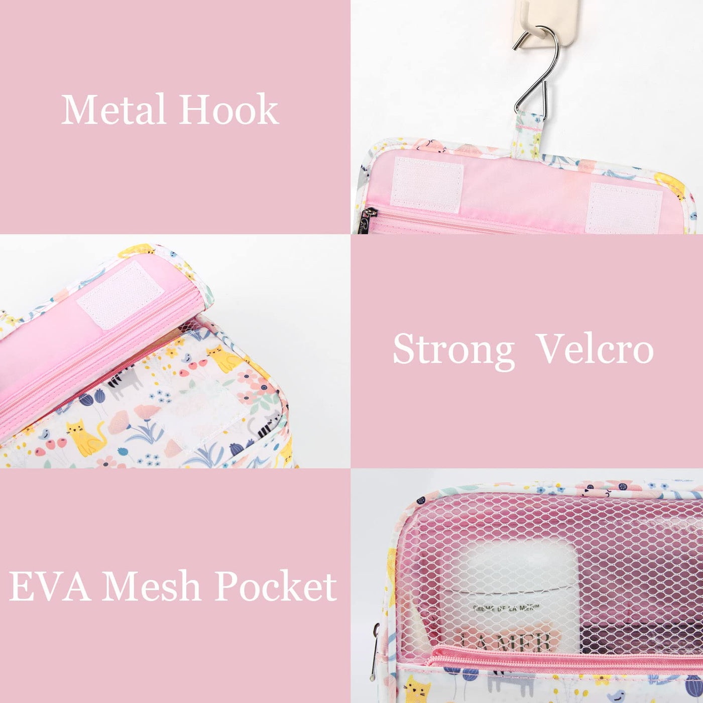 Hanging toiletry bag, travel toiletry bag waterproof wash bag organizer for suitcases & hand luggage