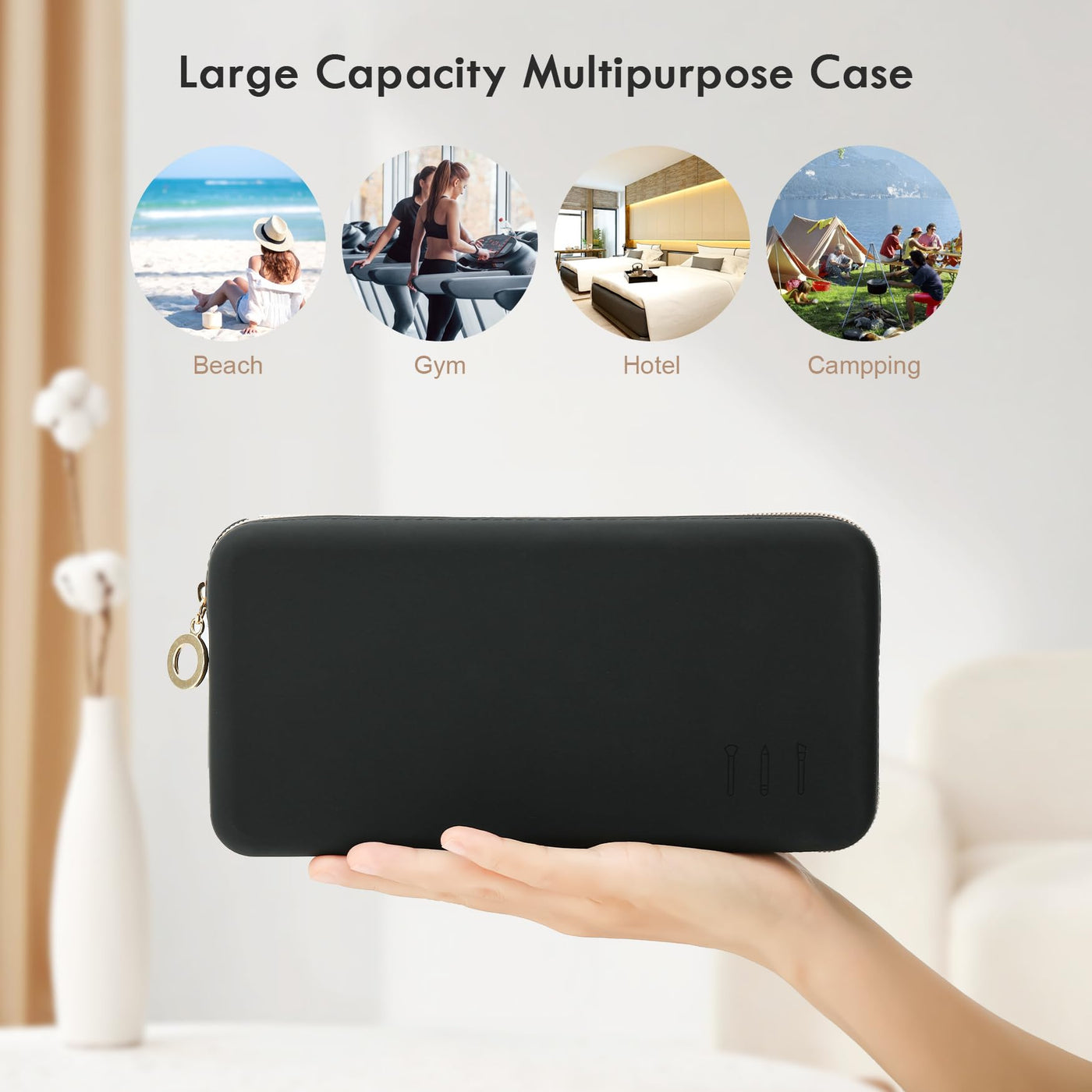 Organisateur de pinceaux de maquillage pour le voyage