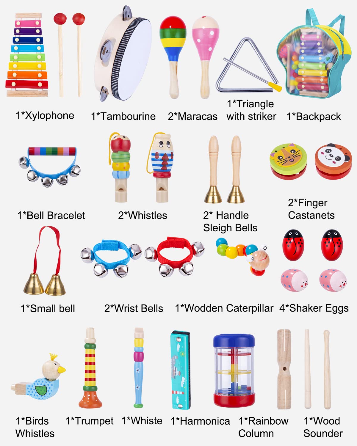 Musical Instruments For Kids 32PCS Musical Instruments Set, Percussion Rhythm Toys Music