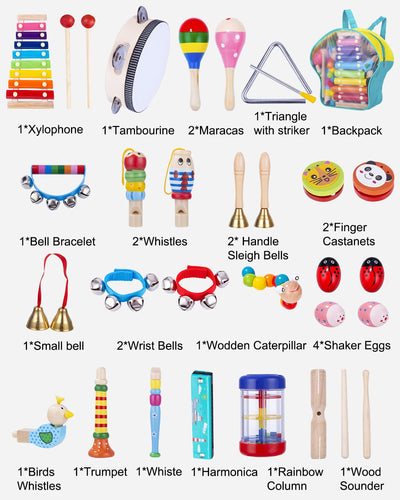 Musical Instruments For Kids 32PCS Musical Instruments Set, Percussion Rhythm Toys Music