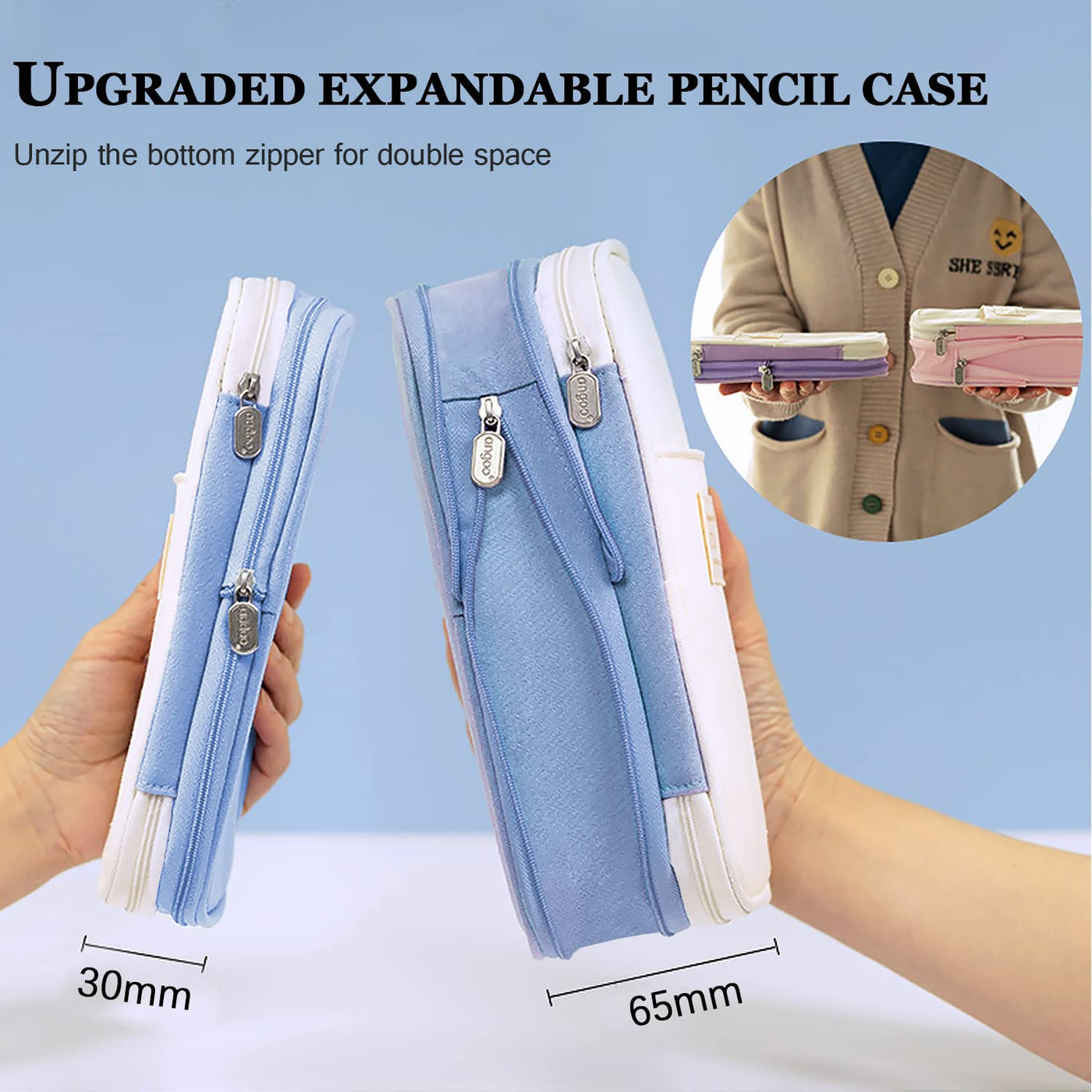 Pencil case with large capacity, pencil case teenager, pencil bag for student adult, pencil case large for school & office