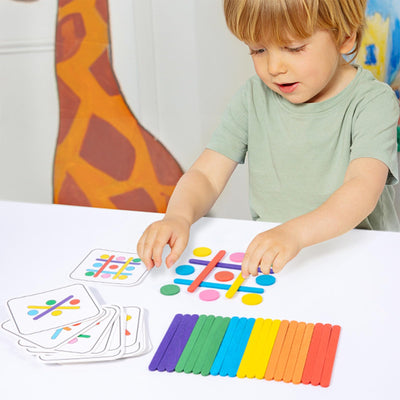 Regenbogen Stick Puzzle Spiel, Tangram Kinder, sensorische Feinmotorik Konzentration Spiele
