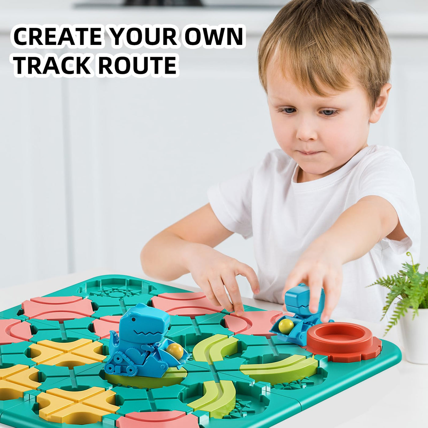 Logic maze board games, logical puzzle road builder children's game with truck toy, family game