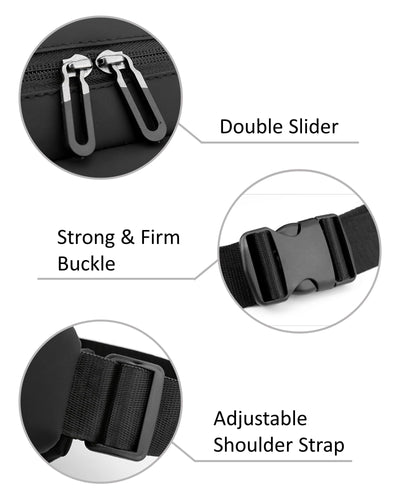 Large Fanny Pack-PU Leather Waterproof Sport Travel Travel Jogging Belly Bag Waterproof Hiking Anti-theft Elegant