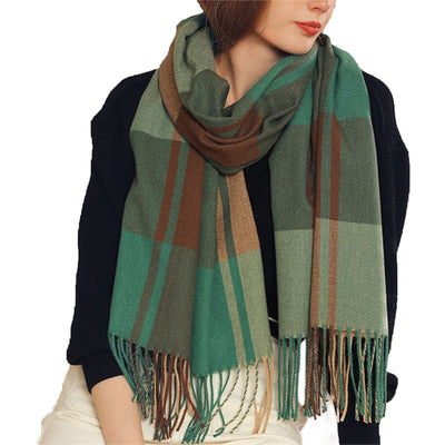 scarf thick knitted scarf plaid neckerchief scarf poncho
