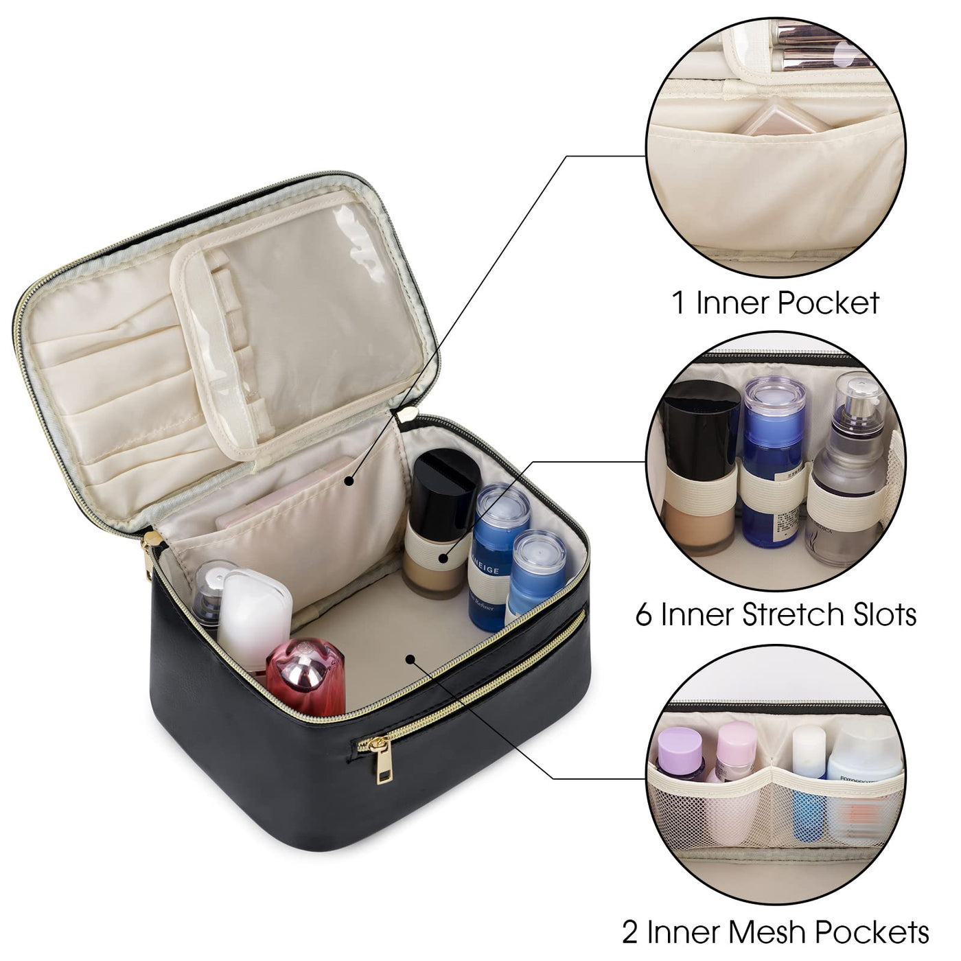 Sac de maquillage de voyage grand sac de maquillage