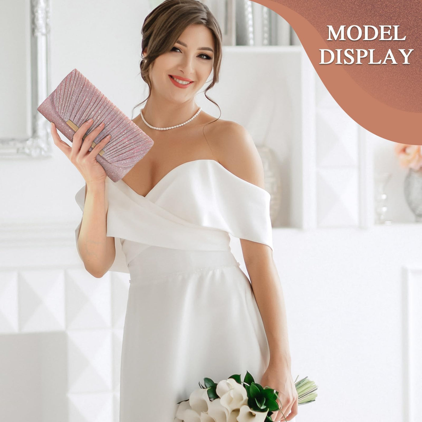 Sac de soirée, sac à main à la mode, pochette de mariage élégante, sac à chaîne enveloppe