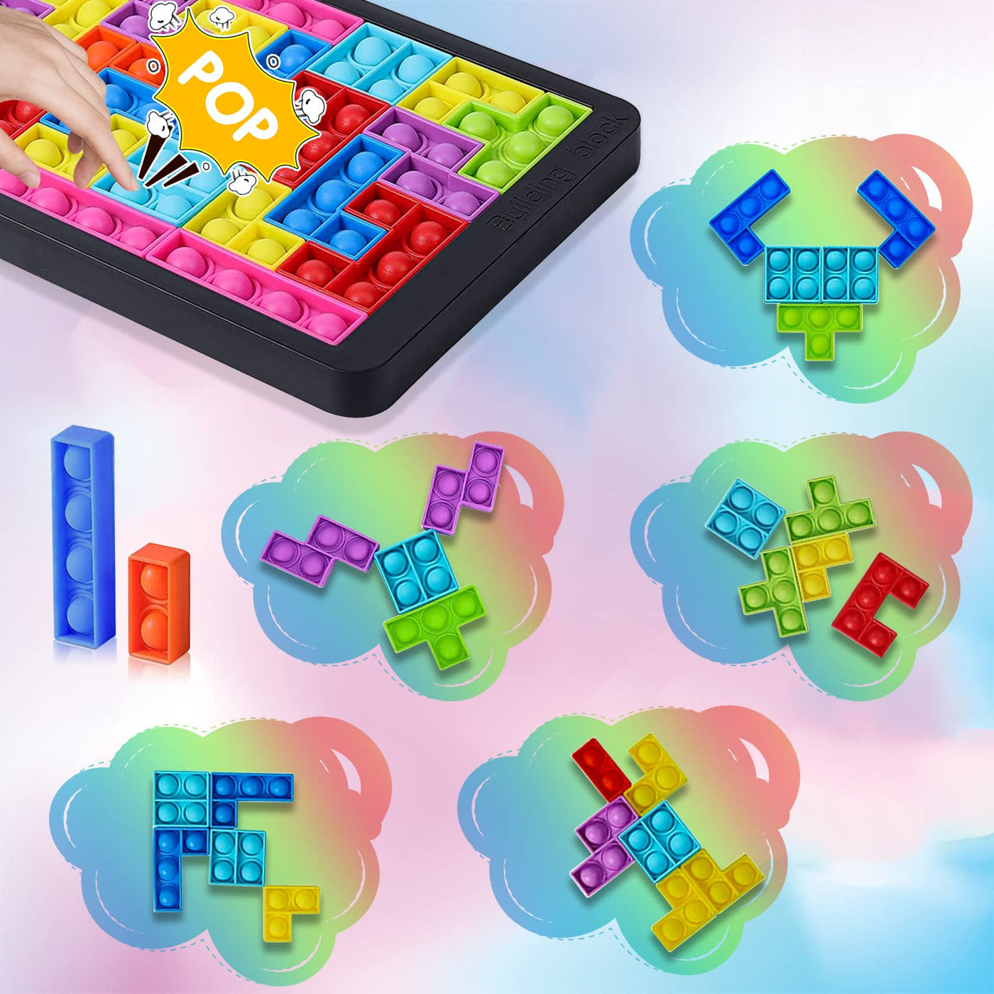 Tetris Silikon Puzzle Brettspiel, Zappelphilipp Stressabbau Spielzeug Spiele