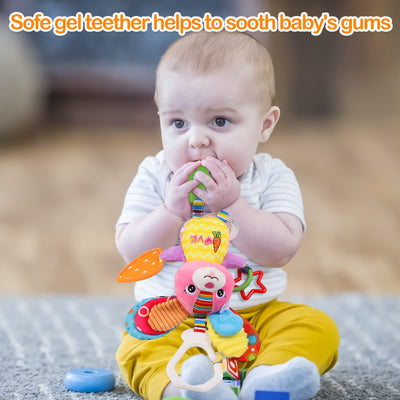 Baby Toys ,Toddler toys plush rattle, baby rattles with teethers for biting, stroller car toys for toddlers