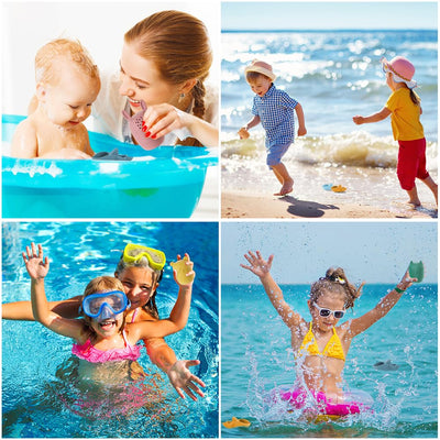 Jouets de bain, jouets de bain en silicone 7 pièces, jouets d'eau pour bébé sans BPA