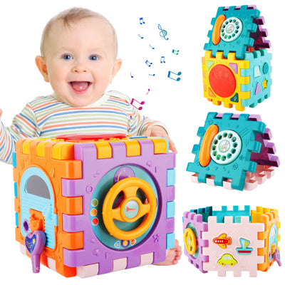 Motor skills cube, 6 in 1 activity cube toy, baby toy from 1 year, baby motor skills toy