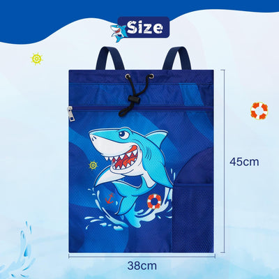 Backpack kids - Waterproof gym bag string backpack sports school beach travel swimming gym bag with zipper pocket water bottle