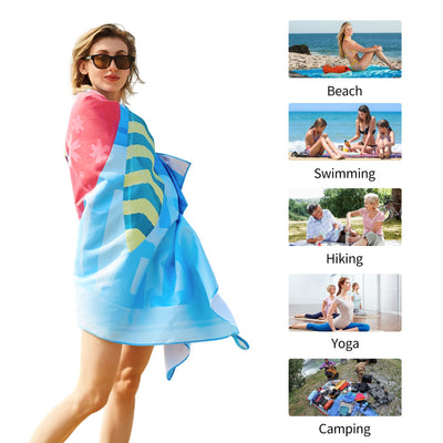 Serviette de plage Large, serviette en microfibre