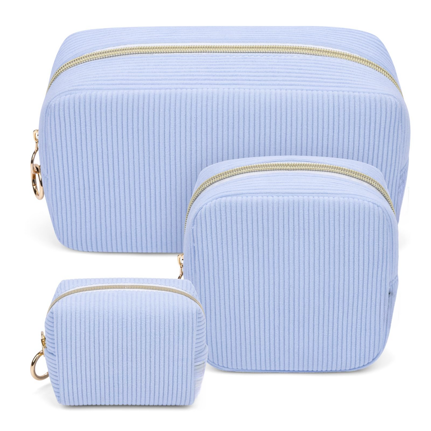 3 Piece Cosmetic Bag Small Makeup Bag Thickened Corduroy Makeup Bag