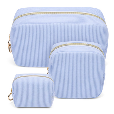 3 Piece Cosmetic Bag Small Makeup Bag Thickened Corduroy Makeup Bag