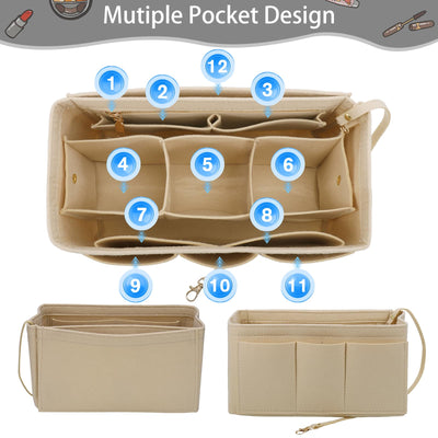 Handbag organizer, felt bag organizer, bag in bag organizer, bag organizer shopper