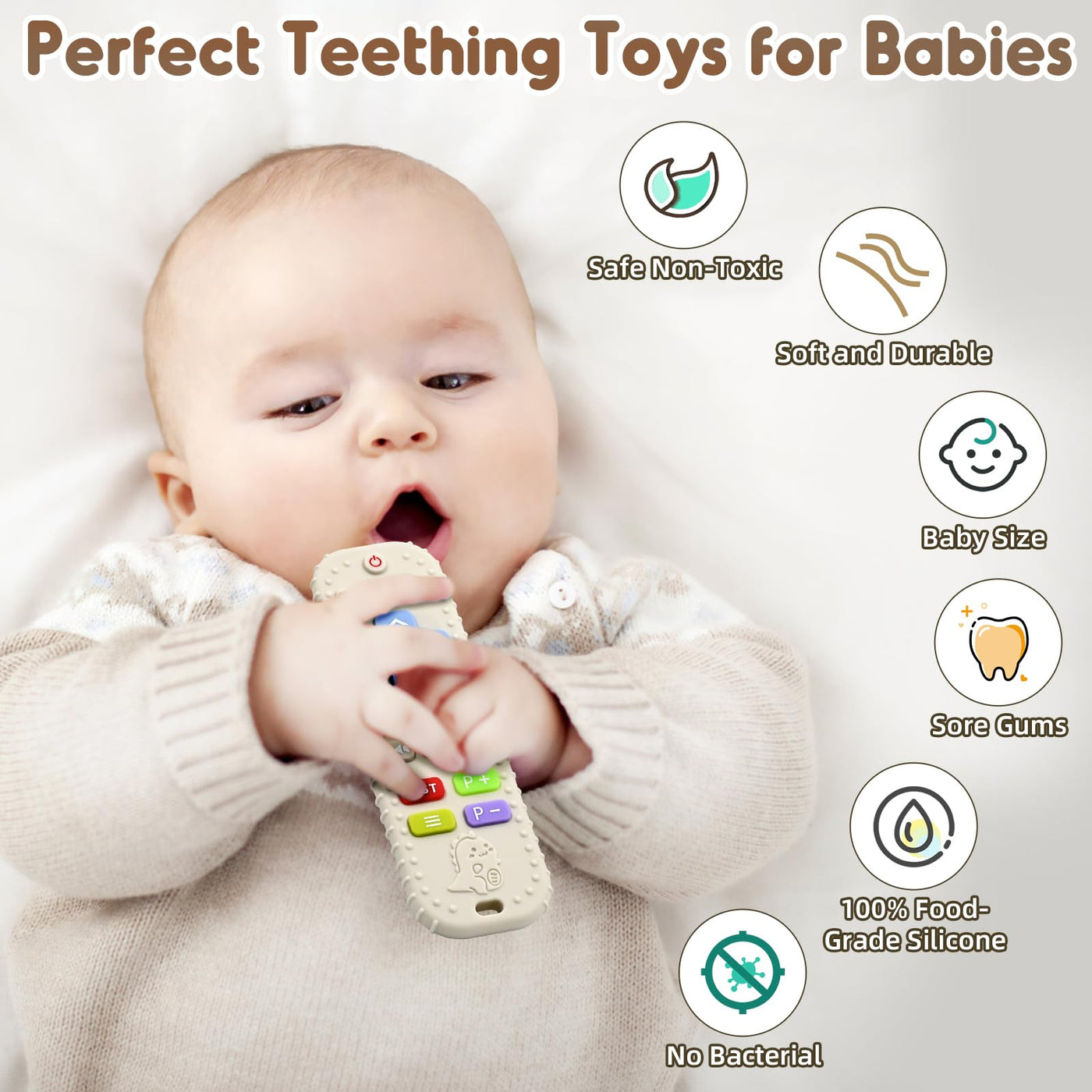 Anneaux de dentition, aide à la dentition télécommandée pour les bébés et les jeunes enfants