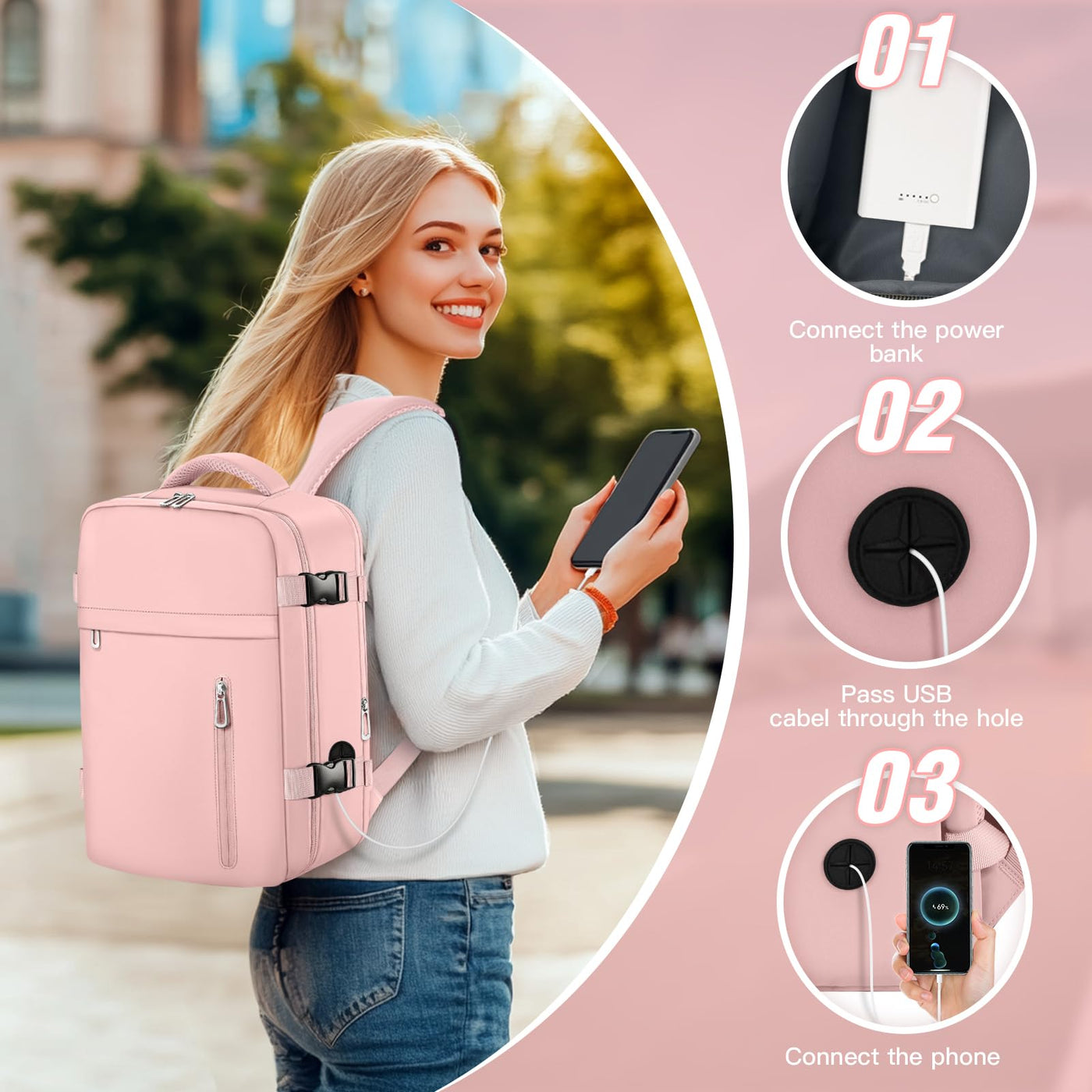 Hand Luggage Airplane Travel Backpack, Hand Luggage Backpack