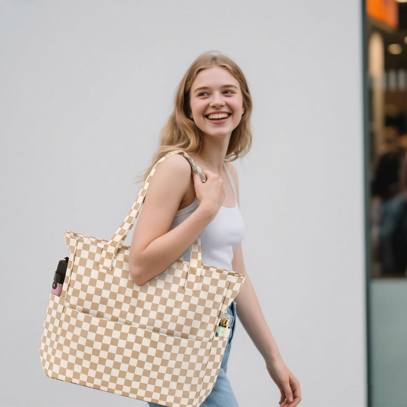 Grand sac de plage avec fermeture éclair