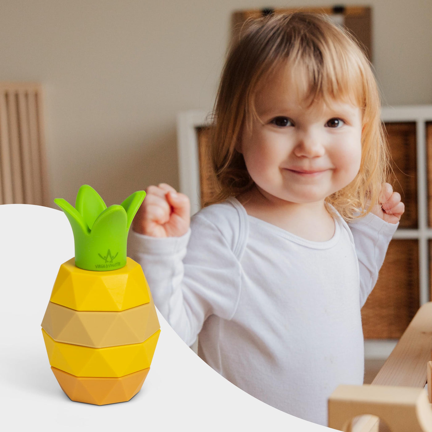 Lernspielzeug für motorische Fähigkeiten, stapelbare Ananas mit 5 Teilen