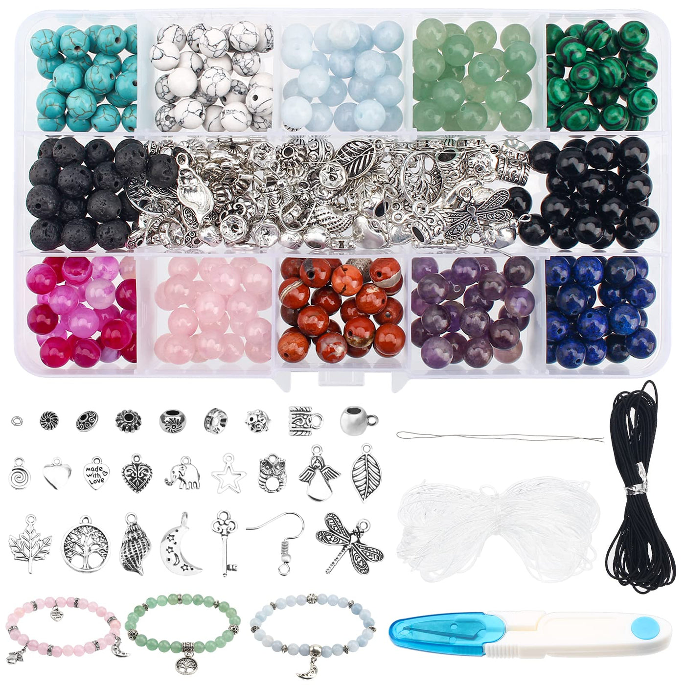 Fabriquez votre Propre Ensemble De Bijoux, Perles Rondes En Pierres Précieuses Naturelles