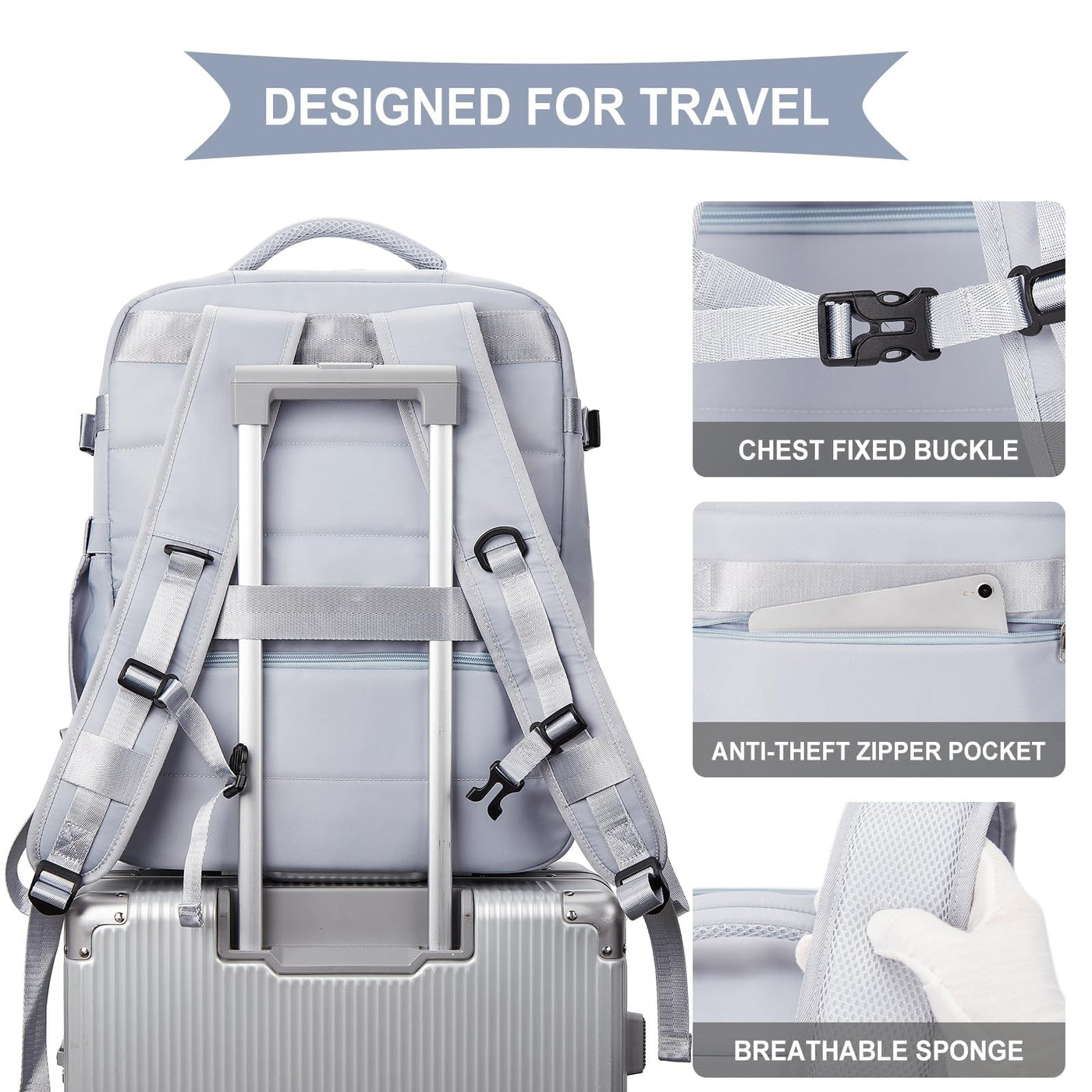 Sac à dos de voyage pour bagage à main d'avion sac à dos pour bagage à main d'avion ordinateur portable étanche