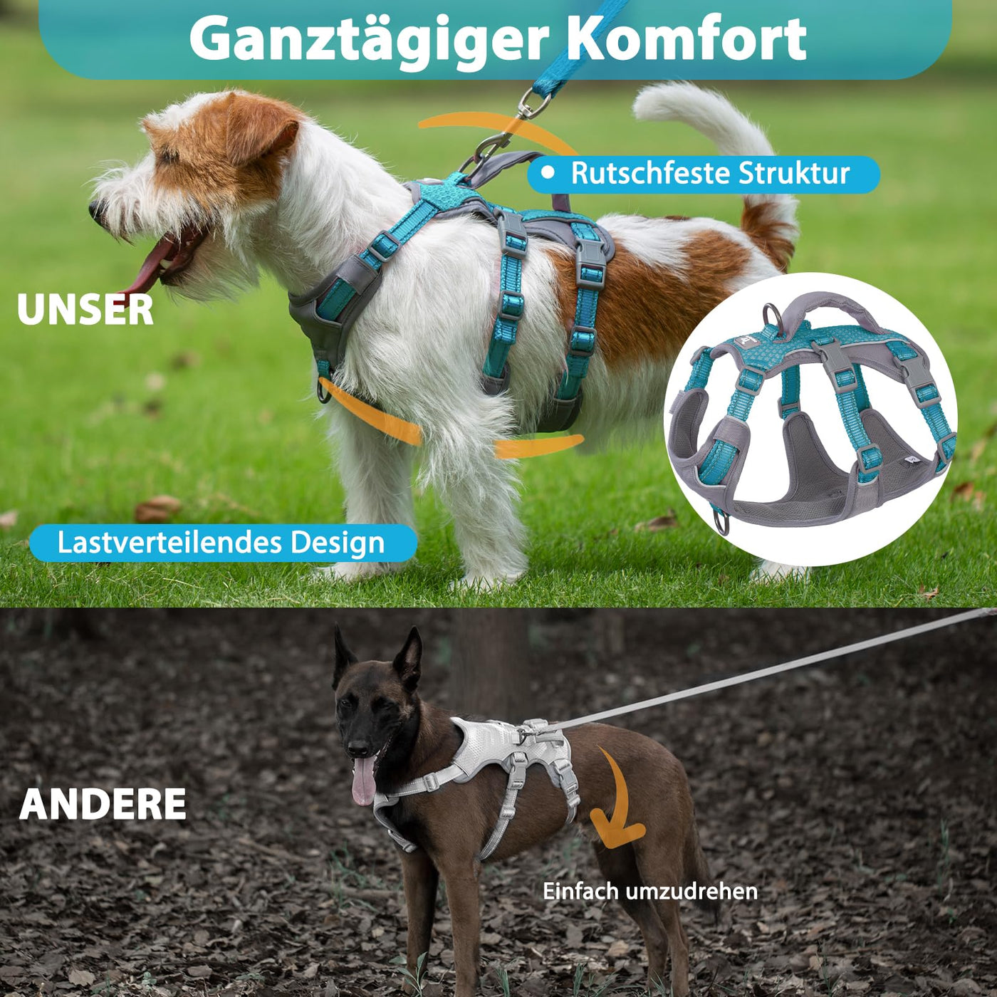 Harnais Réfléchissant pour Chien avec Poignée