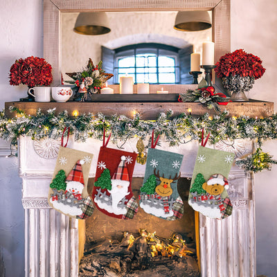 Santa Claus stocking, 3 pieces Christmas stocking, Santa Claus stocking to fill & hang up