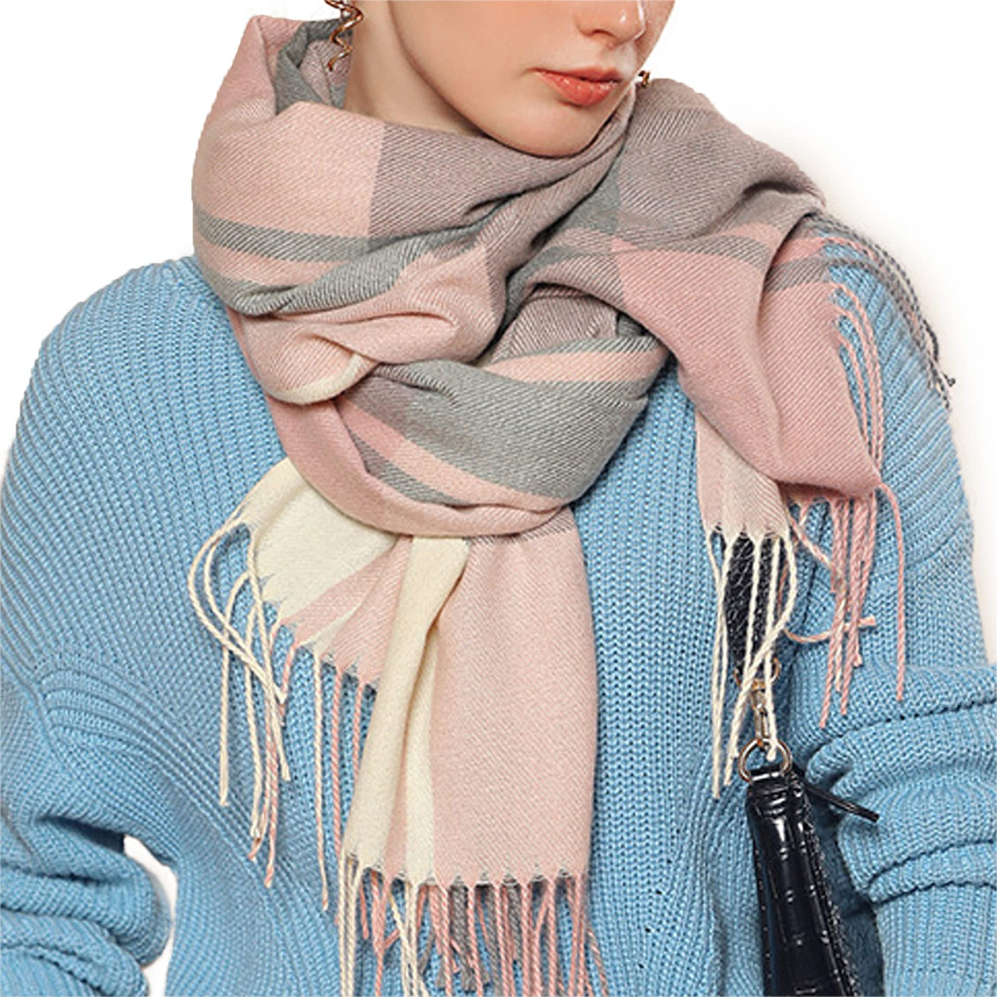 scarf thick knitted scarf plaid neckerchief scarf poncho