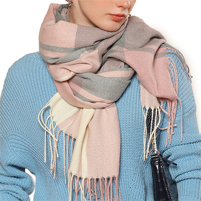 scarf thick knitted scarf plaid neckerchief scarf poncho