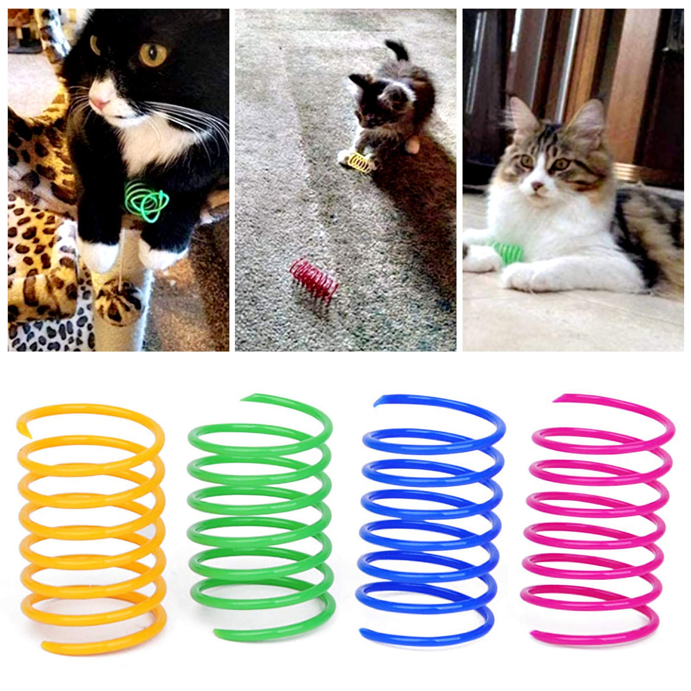 Jouet pour chat 20 pièces, plumes spirales en plastique colorées et créatives