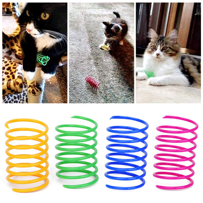 Jouet pour chat 20 pièces, plumes spirales en plastique colorées et créatives