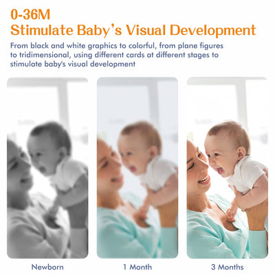 25 flashcards pour la stimulation visuelle des bébés, le développement sensoriel des nouveau-nés