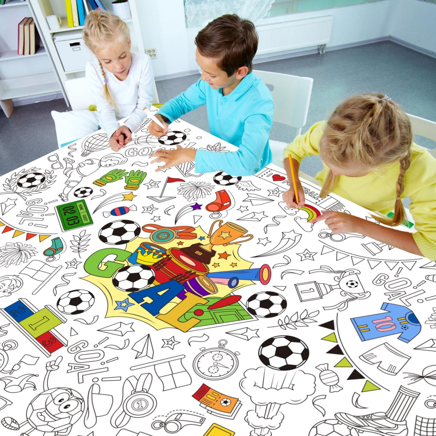  Papiertischdecke für Kinder zum Ausmalen, Bemalbare Tischdecke 