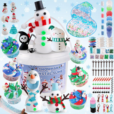 Build a Snowman Kit with clay and children's Clear Slime