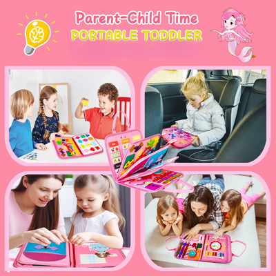 Busy Board, activity board motor skills toy for toddlers, book sensory learning toy, motor skills board toy