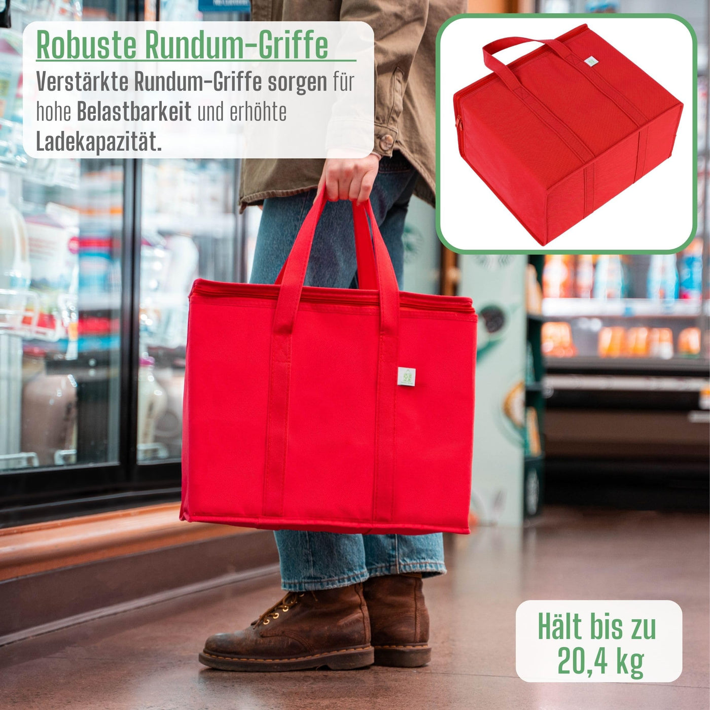 2 Stück Einkaufstasche Wiederverwendbare faltbare Kühltasche Einkaufskorb