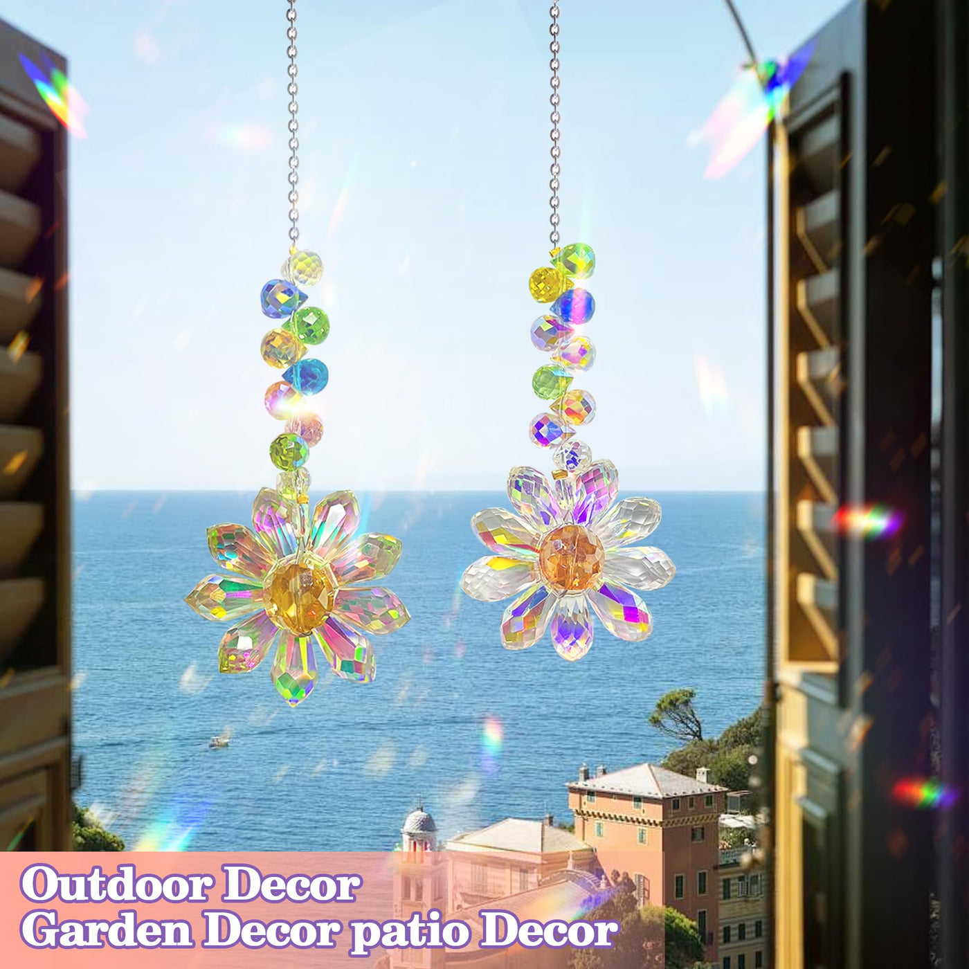 Suncatcher crystal window,6 pieces sun beads pendant decoration,window decoration hanging