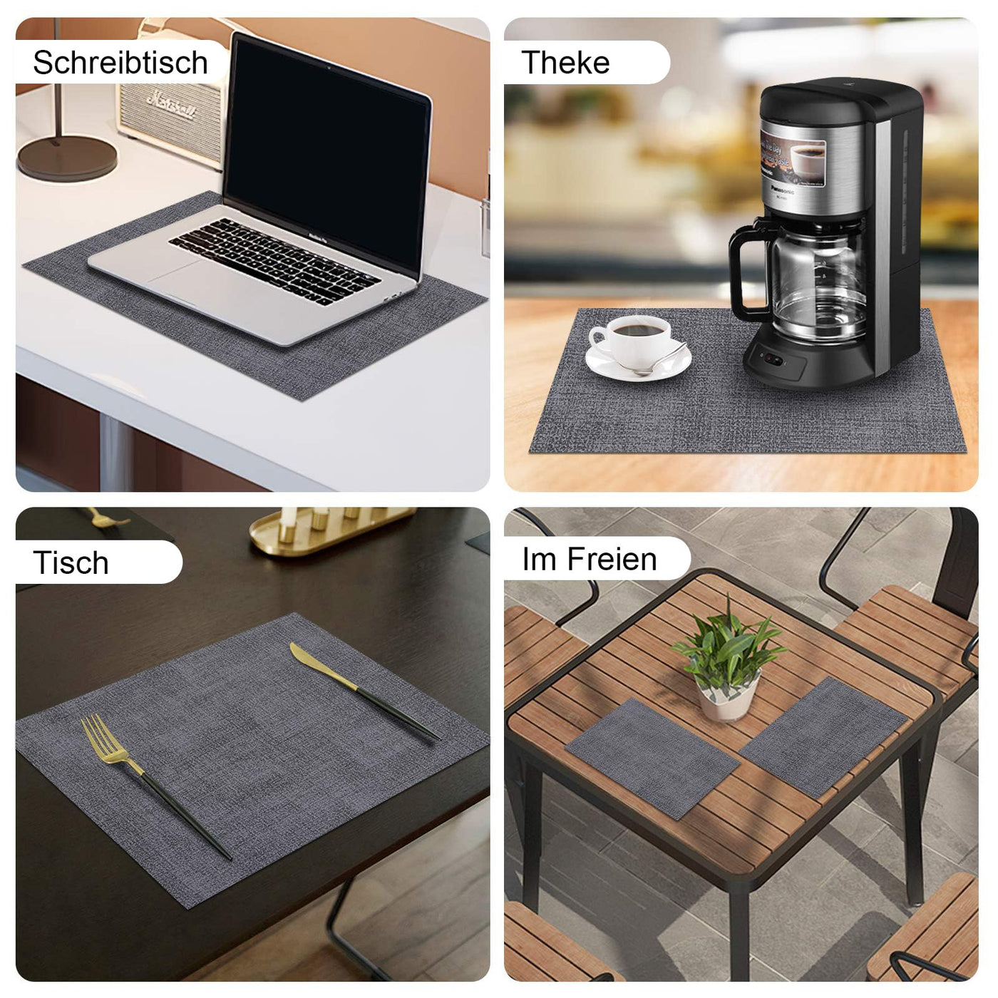 Set de 4 sets de table lavables, sets de table imperméables, beaux sets de table