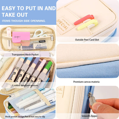 Pencil case with large capacity, pencil case teenager, pencil bag for student adult, pencil case large for school & office