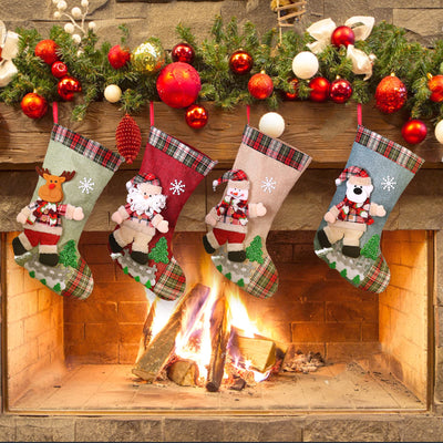 Santa stocking set of 4 large Santa stockings to fill Christmas stocking gift bag