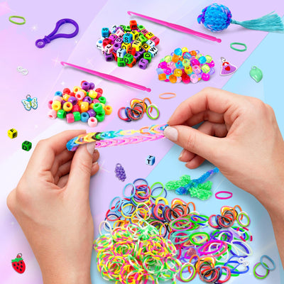 45 Farben Webstuhlbänder Kit mit 3-lagiger Aufbewahrungsbox, DIY Gummibänder Kit