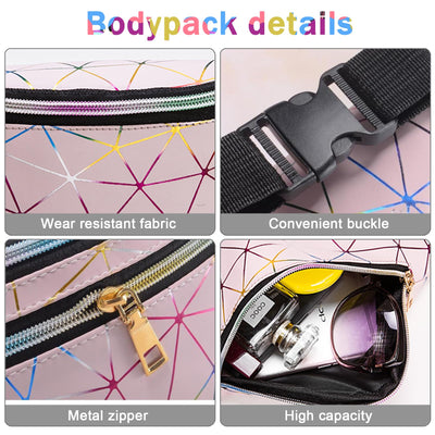 Sac ceinture Kids Waterproof PU Leather Colorful Fanny Pack for Teenagers with Adjustable Strap, Multiple Zipper Pockets